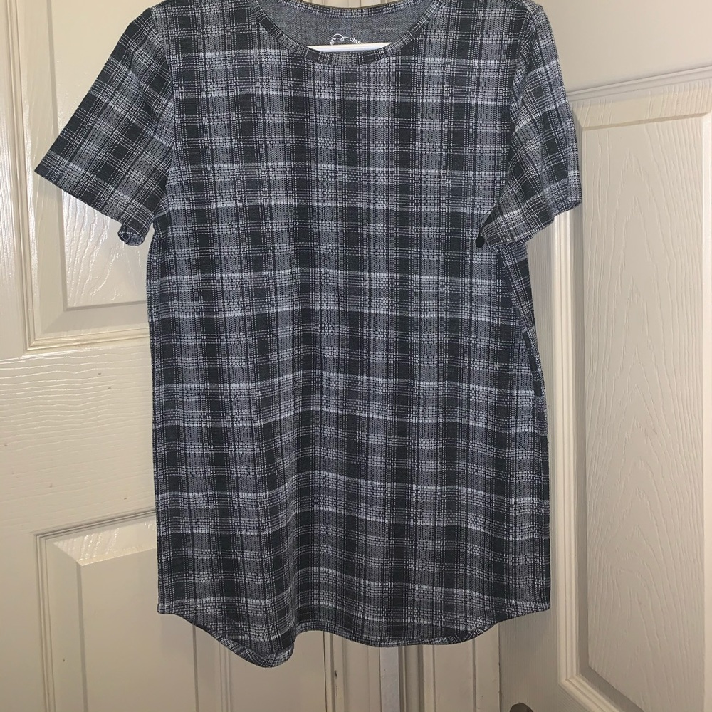 Plaid knit top